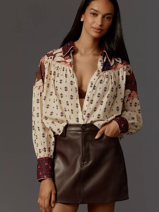 NWT Farm Rio Ainika Chill Blouse | Size M | Anthropologie - Picture 2 of 13